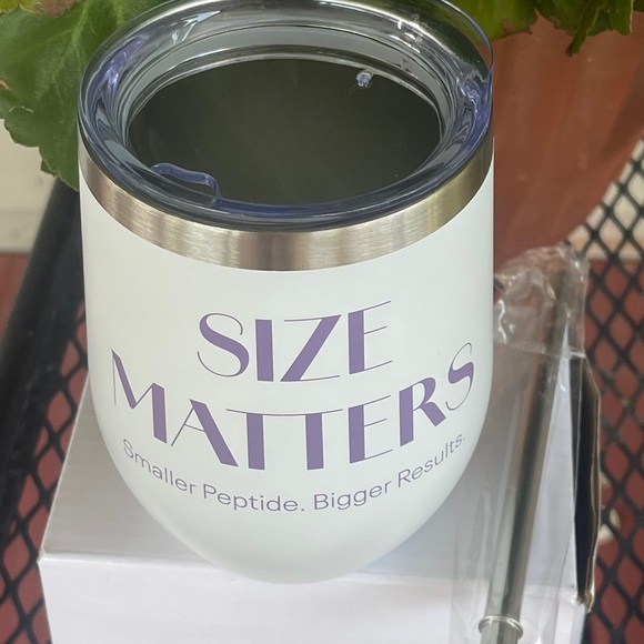 Other - White Stainless Steel Tumbler with Straw